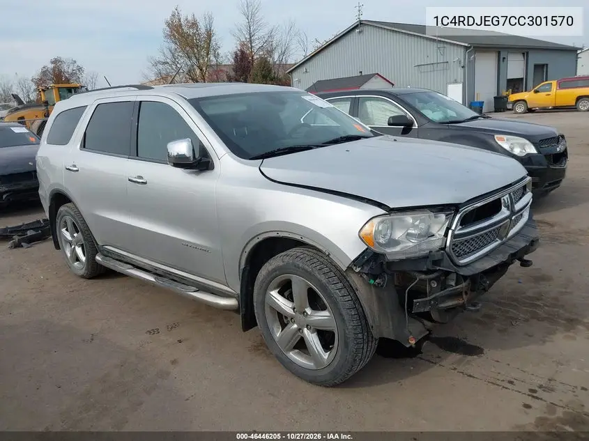 DODGE DURANGO 2012, VIN 1C4RDJEG7CC301570