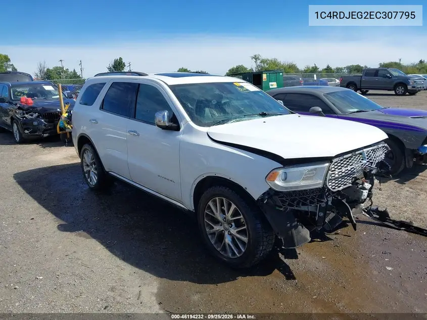 DODGE DURANGO 2014, VIN 1C4RDJEG2EC307795