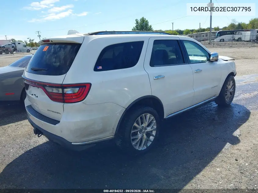 2014 DODGE DURANGO VIN 1C4RDJEG2EC307795 — фото 4