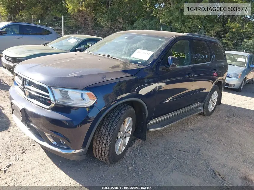 2014 DODGE DURANGO VIN 1C4RDJAG0EC503577 — фото 2