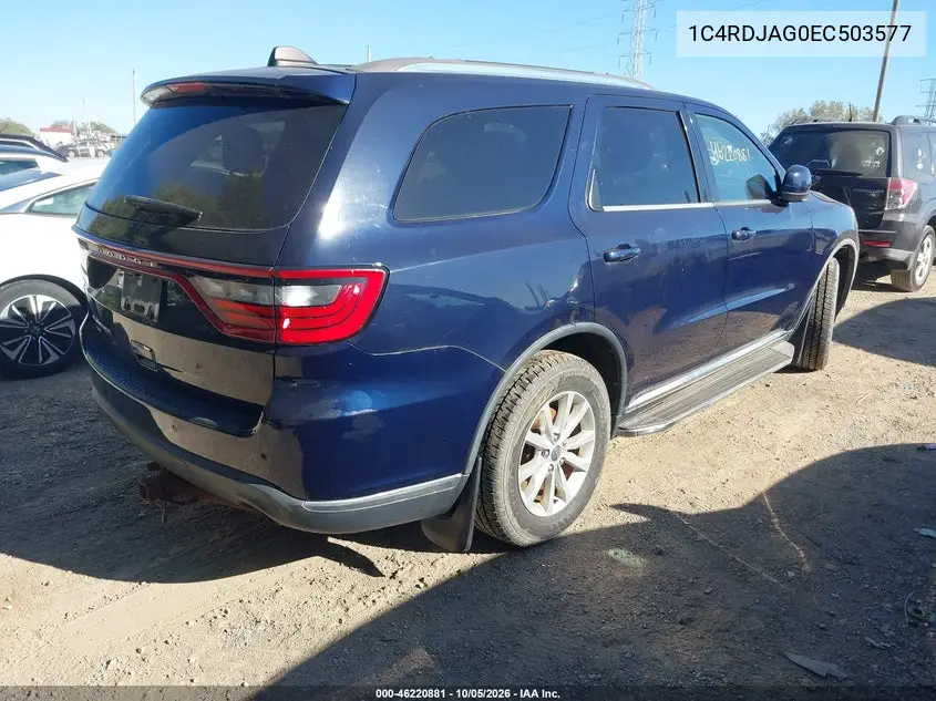2014 DODGE DURANGO VIN 1C4RDJAG0EC503577 — фото 4