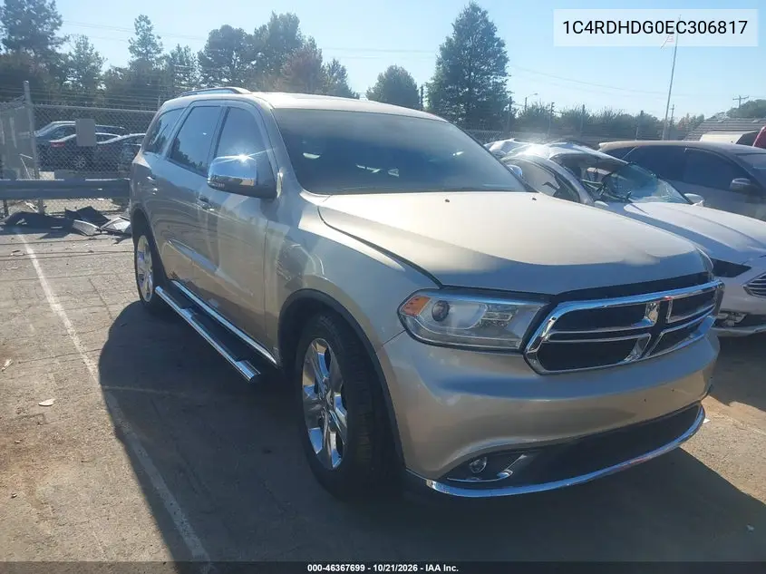 DODGE DURANGO 2014, VIN 1C4RDHDG0EC306817