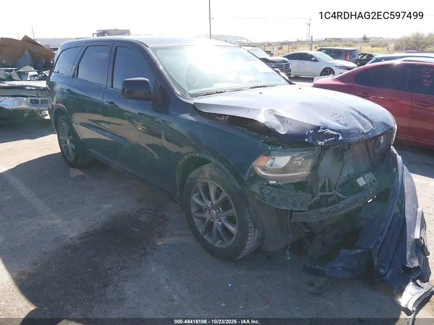 DODGE DURANGO 2014, VIN 1C4RDHAG2EC597499