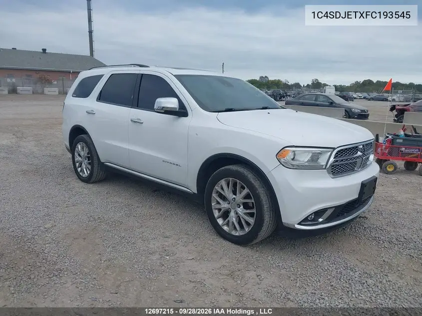 DODGE DURANGO 2015, VIN 1C4SDJETXFC193545