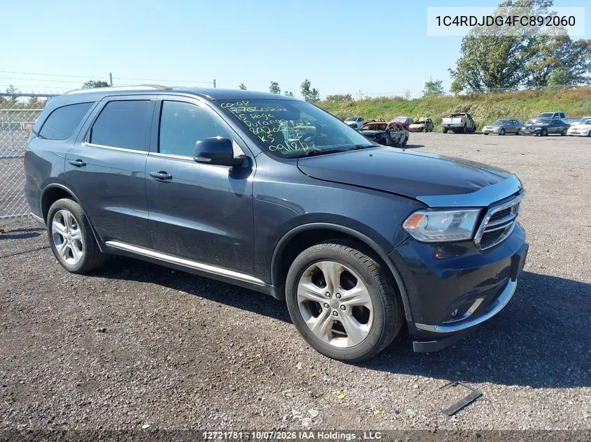 2015 DODGE DURANGO VIN 1C4RDJDG4FC892060 — фото 13