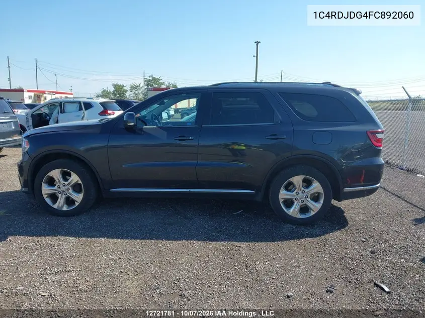 2015 DODGE DURANGO VIN 1C4RDJDG4FC892060 — фото 14