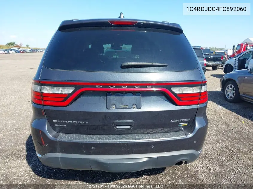 2015 DODGE DURANGO VIN 1C4RDJDG4FC892060 — фото 16