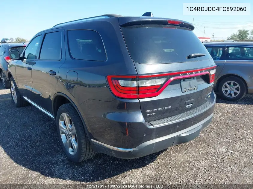 2015 DODGE DURANGO VIN 1C4RDJDG4FC892060 — фото 3