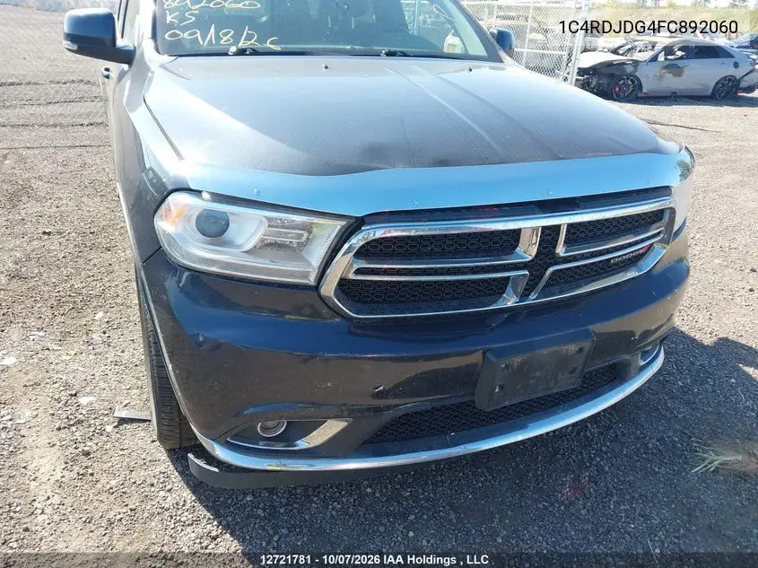 2015 DODGE DURANGO VIN 1C4RDJDG4FC892060 — фото 6