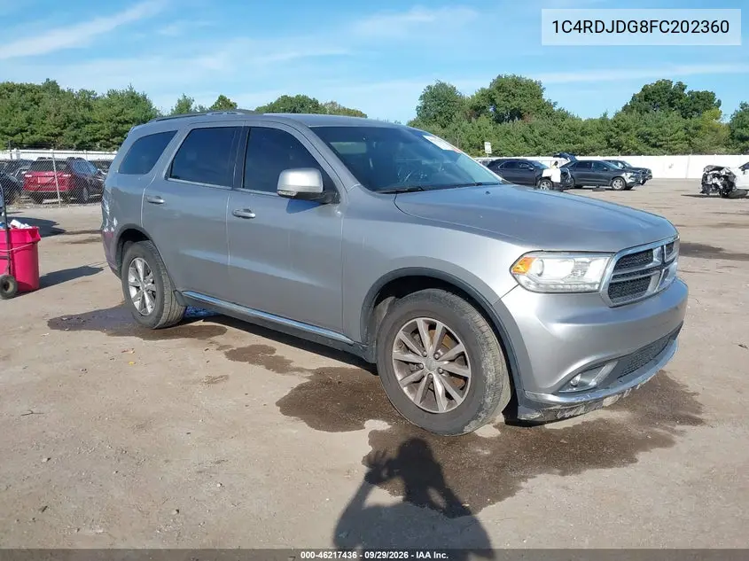 DODGE DURANGO 2015, VIN 1C4RDJDG8FC202360