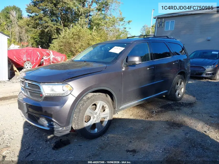 2015 DODGE DURANGO VIN 1C4RDJDG4FC750985 — фото 2
