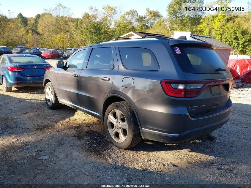 2015 DODGE DURANGO VIN 1C4RDJDG4FC750985 — фото 3