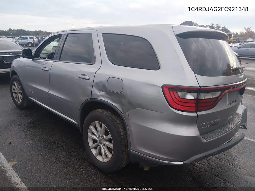 2015 DODGE DURANGO VIN 1C4RDJAG2FC921348 — фото 3