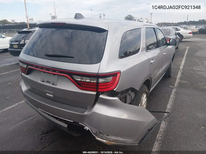 2015 DODGE DURANGO VIN 1C4RDJAG2FC921348 — фото 4