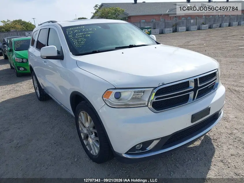 DODGE DURANGO 2016, VIN 1C4RDJDG5GC459784