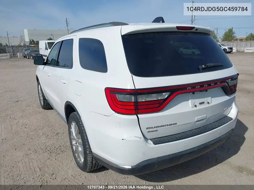 2016 DODGE DURANGO VIN 1C4RDJDG5GC459784 — фото 3