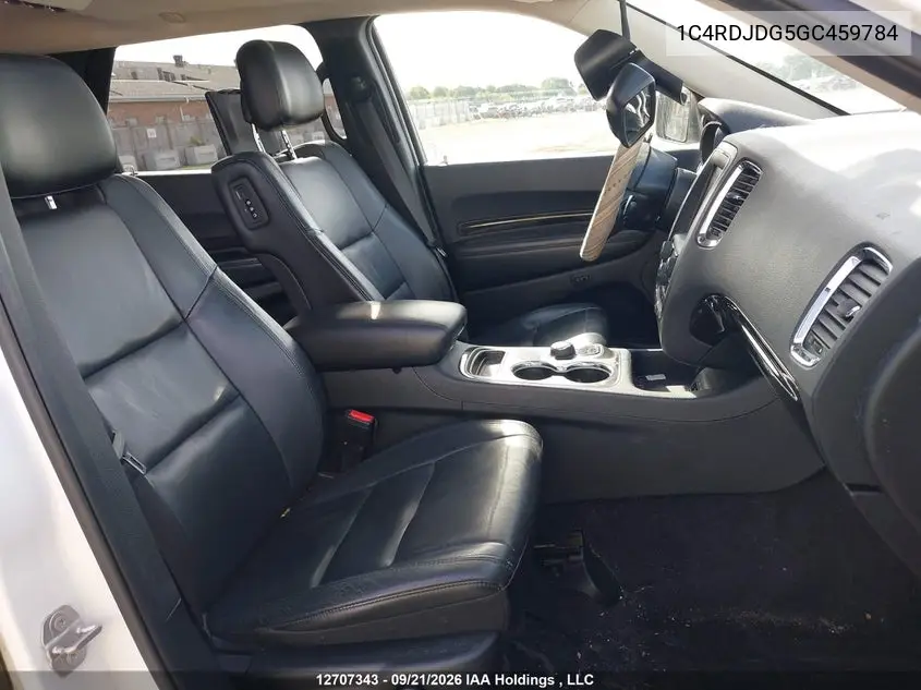 2016 DODGE DURANGO VIN 1C4RDJDG5GC459784 — фото 5