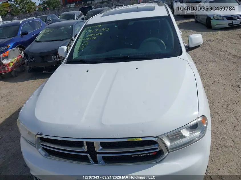 2016 DODGE DURANGO VIN 1C4RDJDG5GC459784 — фото 6