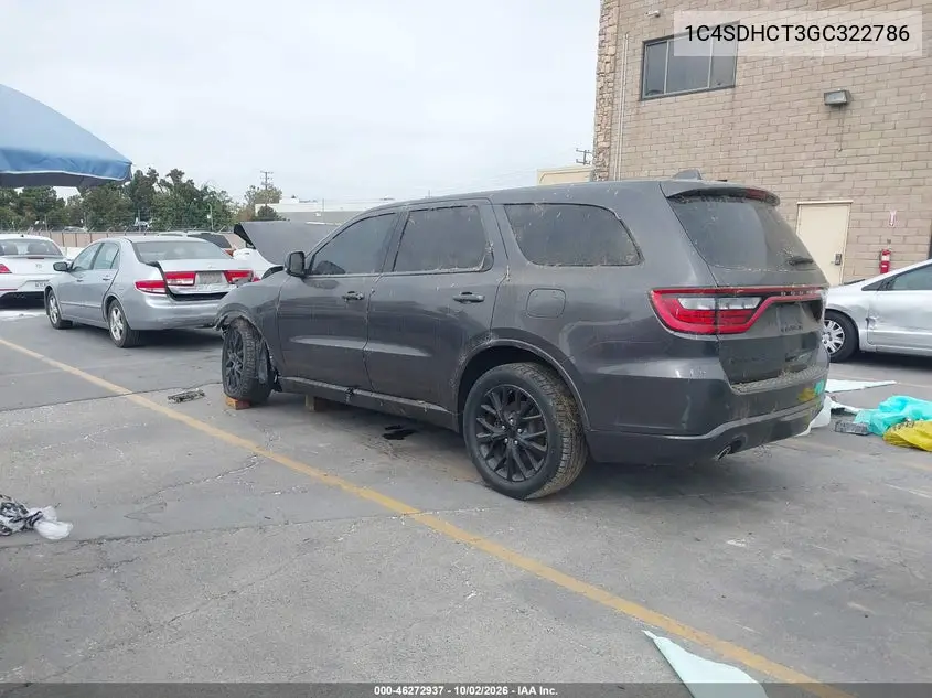 2016 DODGE DURANGO VIN 1C4SDHCT3GC322786 — фото 3