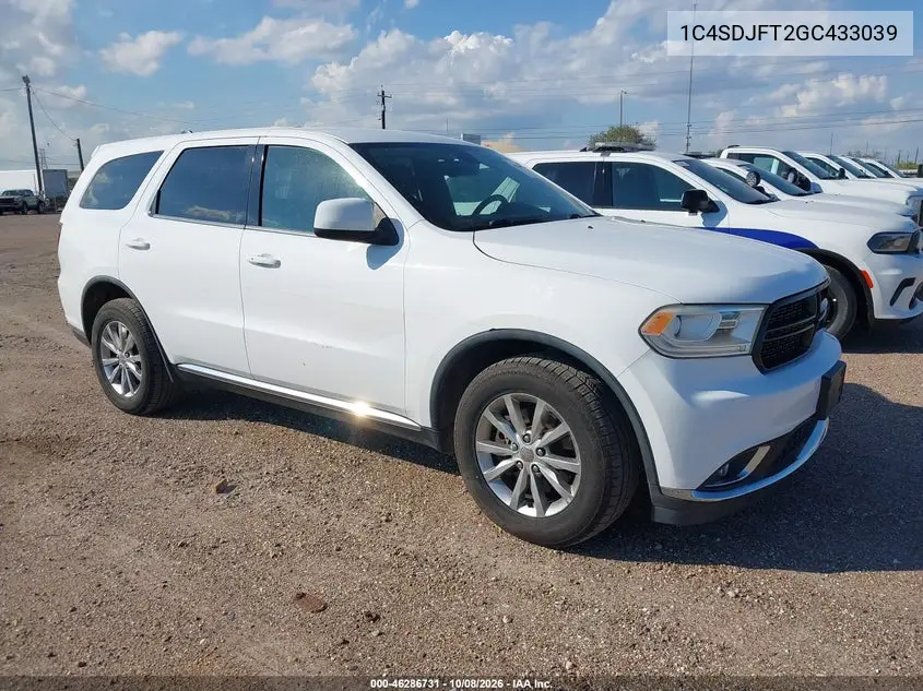 DODGE DURANGO 2016, VIN 1C4SDJFT2GC433039