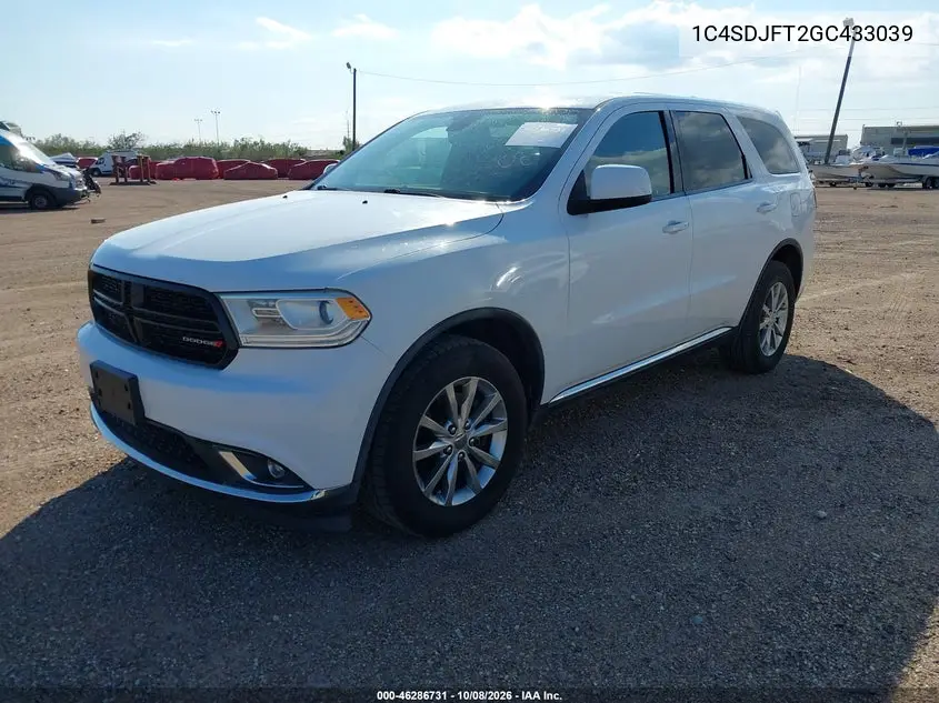 2016 DODGE DURANGO VIN 1C4SDJFT2GC433039 — фото 2