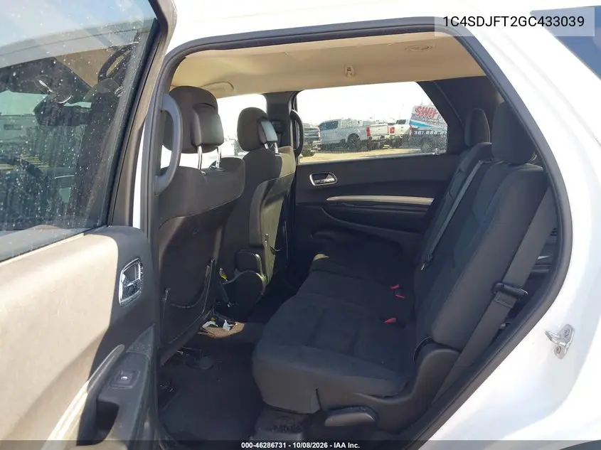 2016 DODGE DURANGO VIN 1C4SDJFT2GC433039 — фото 8