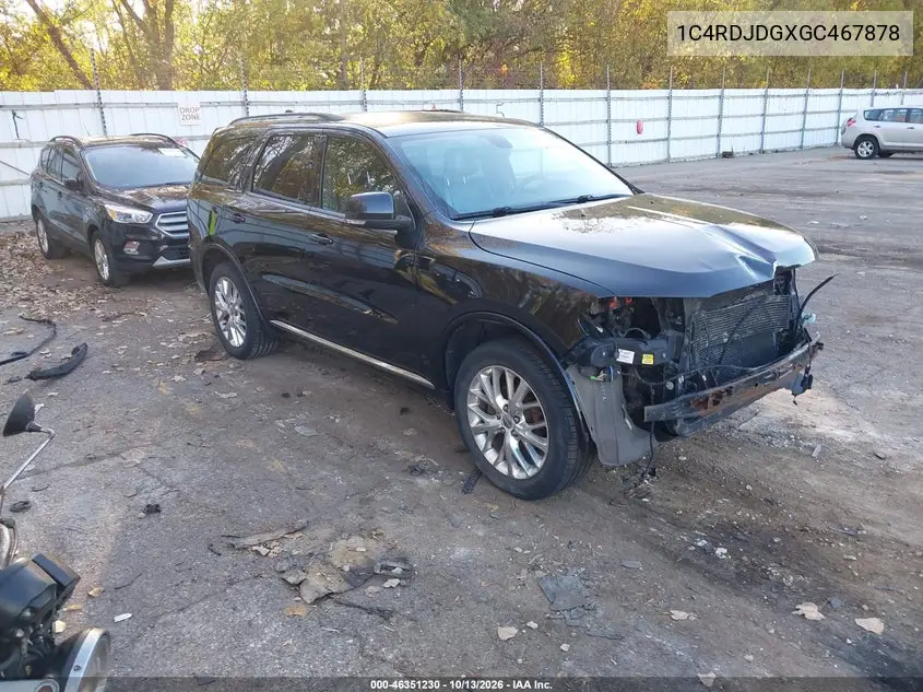 DODGE DURANGO 2016, VIN 1C4RDJDGXGC467878