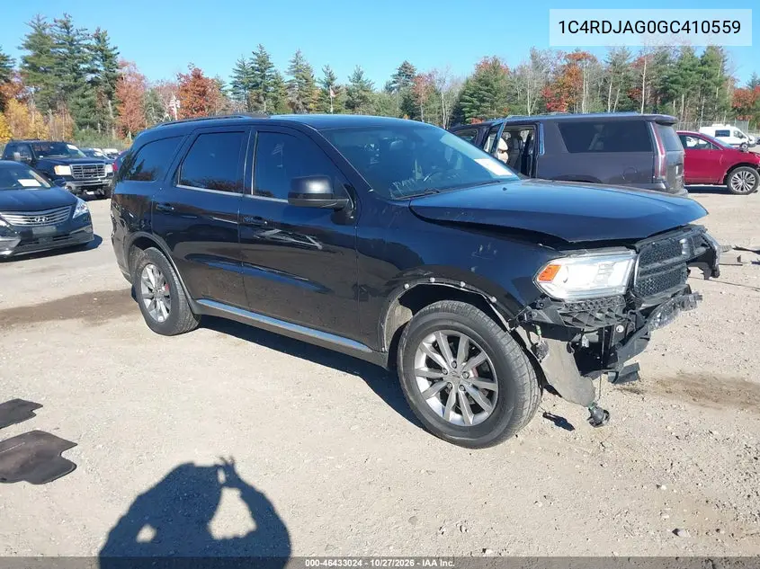 DODGE DURANGO 2016, VIN 1C4RDJAG0GC410559