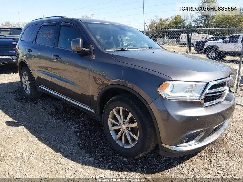 DODGE DURANGO 2017, VIN 1C4RDJAG6HC833664