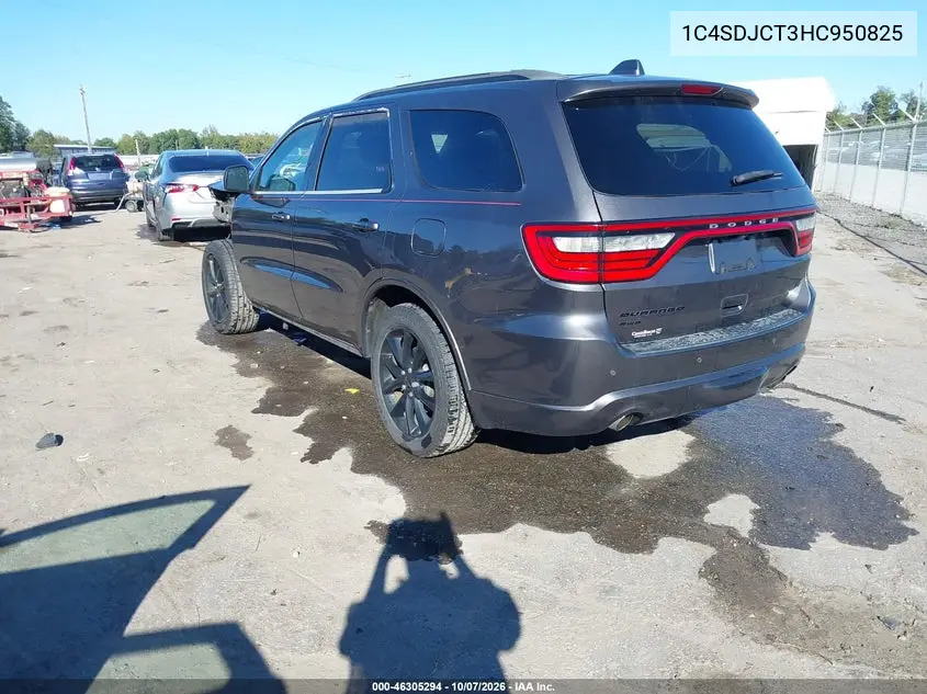 2017 DODGE DURANGO VIN 1C4SDJCT3HC950825 — фото 3