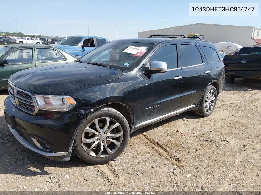 2017 DODGE DURANGO VIN 1C4SDHET3HC854747 — фото 2
