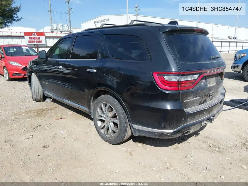 2017 DODGE DURANGO VIN 1C4SDHET3HC854747 — фото 3