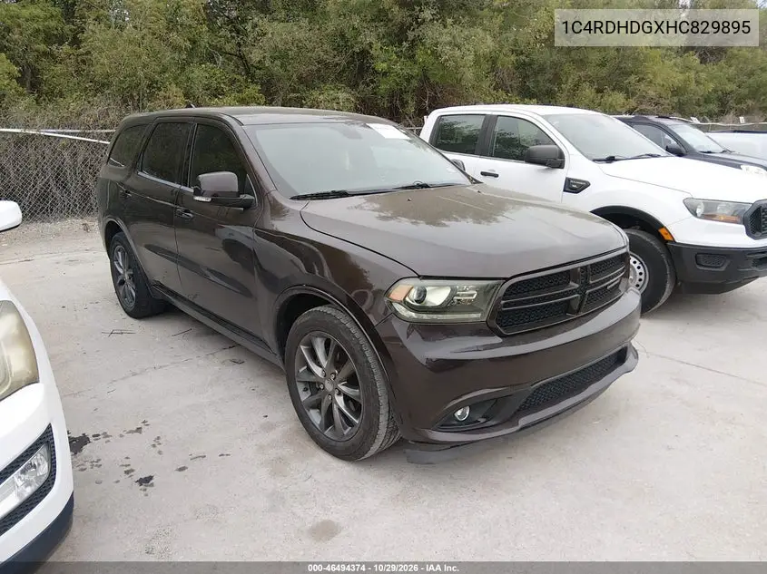 DODGE DURANGO 2017, VIN 1C4RDHDGXHC829895
