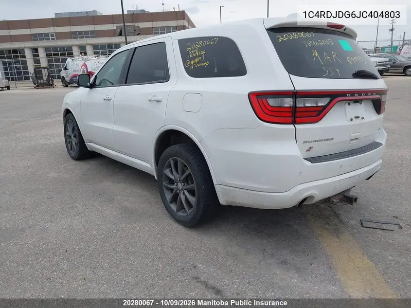 2018 DODGE DURANGO VIN 1C4RDJDG6JC404803 — фото 3