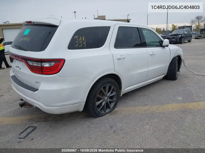 2018 DODGE DURANGO VIN 1C4RDJDG6JC404803 — фото 4