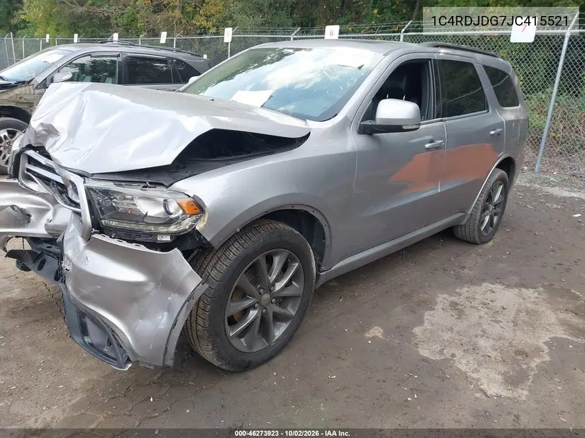 2018 DODGE DURANGO VIN 1C4RDJDG7JC415521 — фото 2