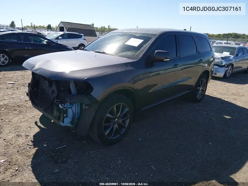 2018 DODGE DURANGO VIN 1C4RDJDG0JC307161 — фото 2
