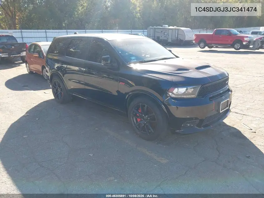 DODGE DURANGO 2018, VIN 1C4SDJGJ3JC341474