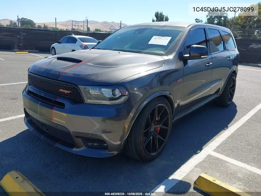 2018 DODGE DURANGO VIN 1C4SDJGJ5JC278099 — фото 2