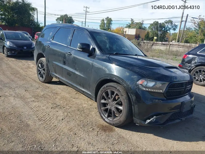 DODGE DURANGO 2018, VIN 1C4RDJDG1JC364310