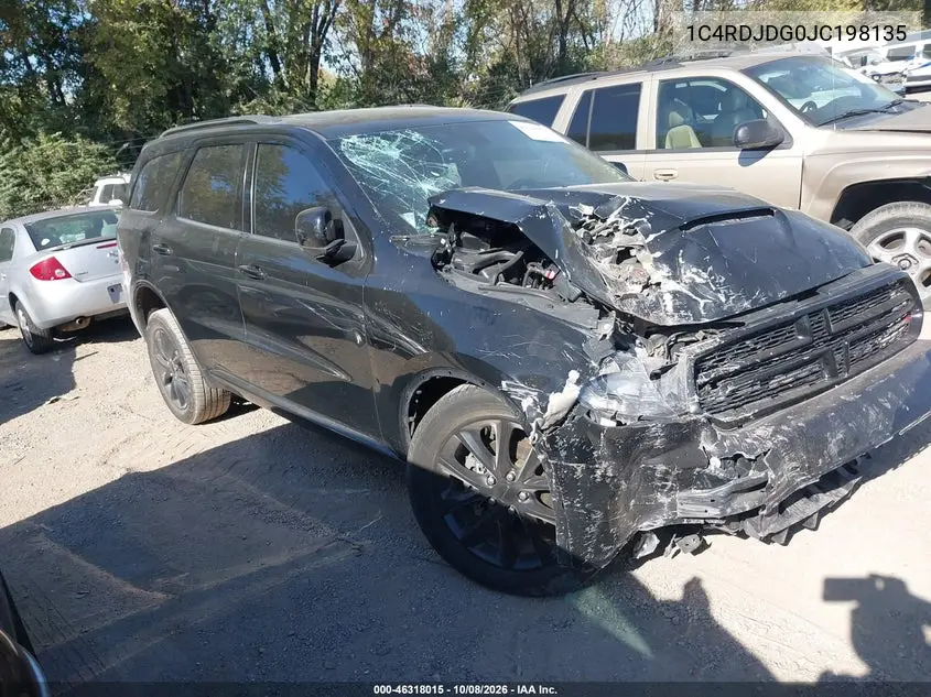DODGE DURANGO 2018, VIN 1C4RDJDG0JC198135