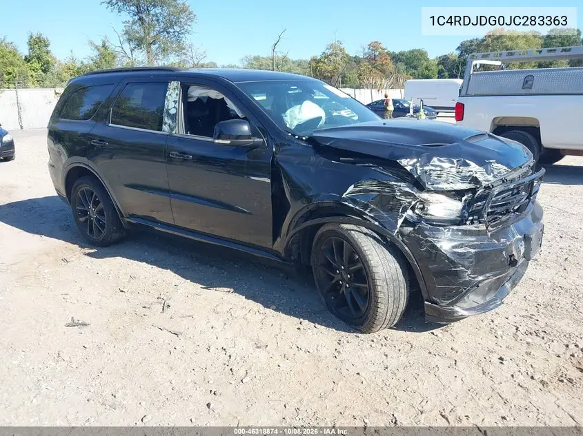 DODGE DURANGO 2018, VIN 1C4RDJDG0JC283363