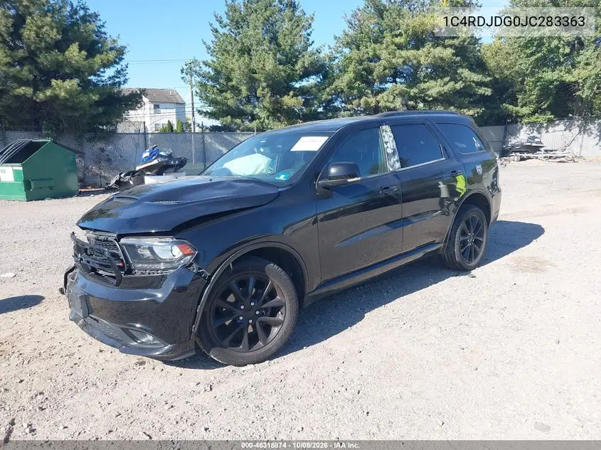 2018 DODGE DURANGO VIN 1C4RDJDG0JC283363 — фото 2