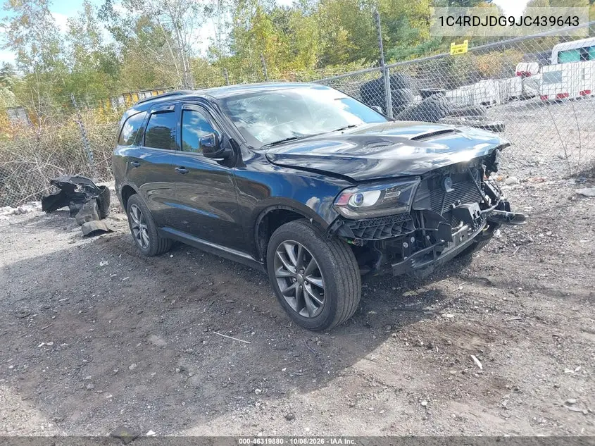 DODGE DURANGO 2018, VIN 1C4RDJDG9JC439643