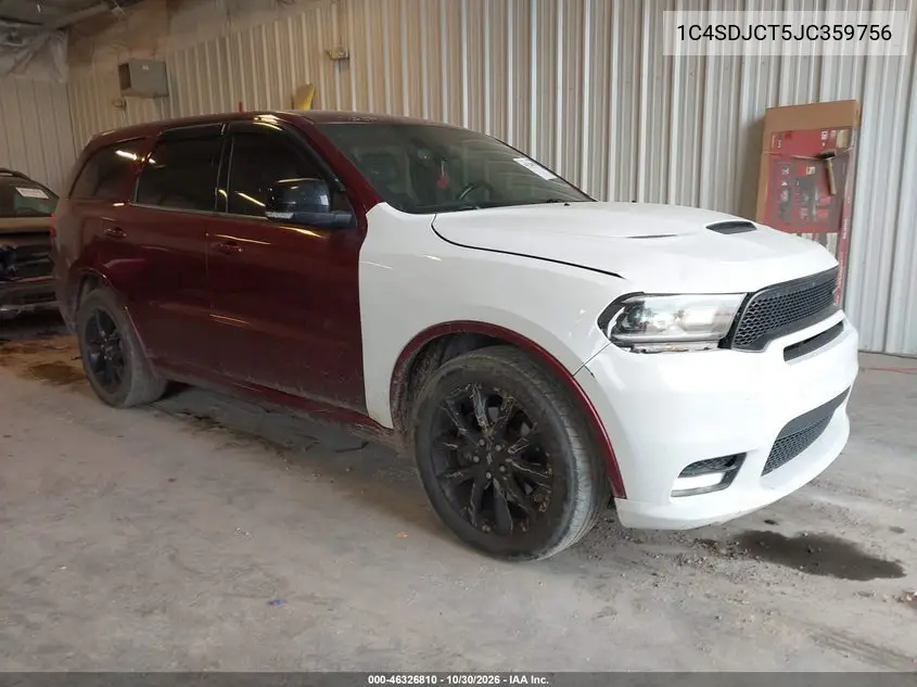 DODGE DURANGO 2018, VIN 1C4SDJCT5JC359756
