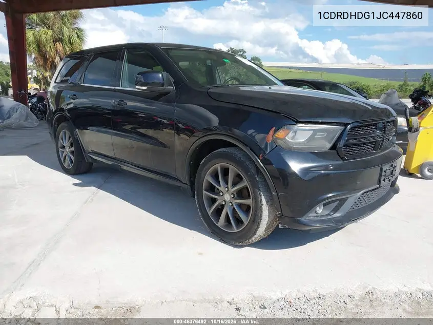 DODGE DURANGO 2018, VIN 1CDRDHDG1JC447860