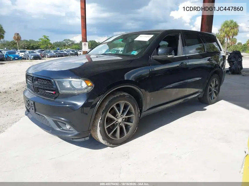 2018 DODGE DURANGO VIN 1CDRDHDG1JC447860 — фото 2