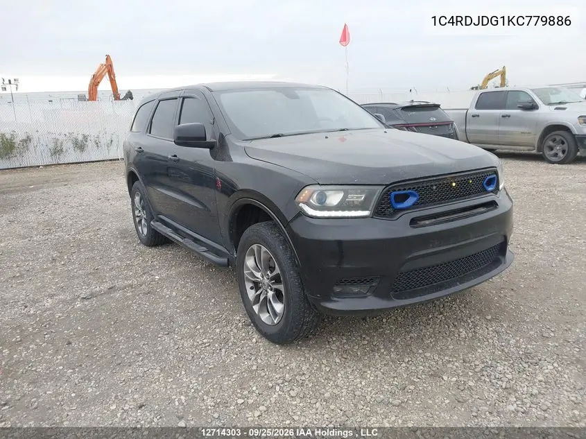 DODGE DURANGO 2019, VIN 1C4RDJDG1KC779886