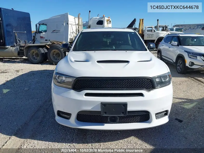 2019 DODGE DURANGO VIN 1C4SDJCTXKC644678 — фото 12