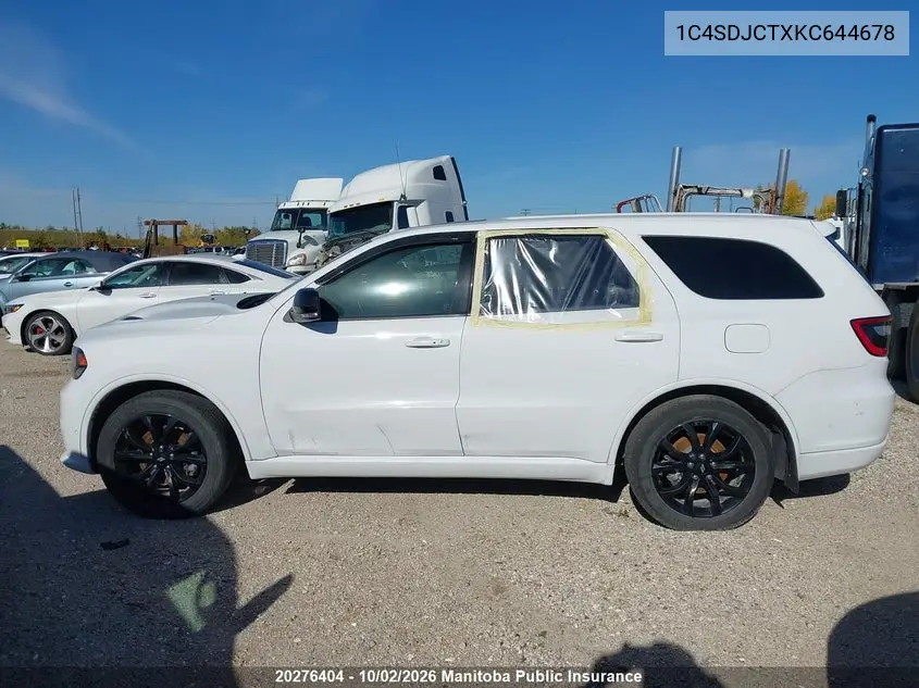 2019 DODGE DURANGO VIN 1C4SDJCTXKC644678 — фото 14